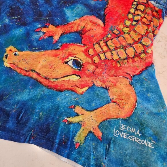 Leoma Lovegrove Gators Shirt Size Medium Blue Orange 3/4 Sleeves Round Neck - Picture 7 of 8